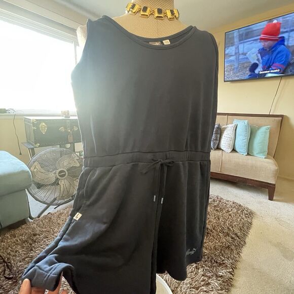 PUMA Women's In Drawstring Romper Navy Blue Size Large Athletic Casual Sporty - Picture 14 of 16